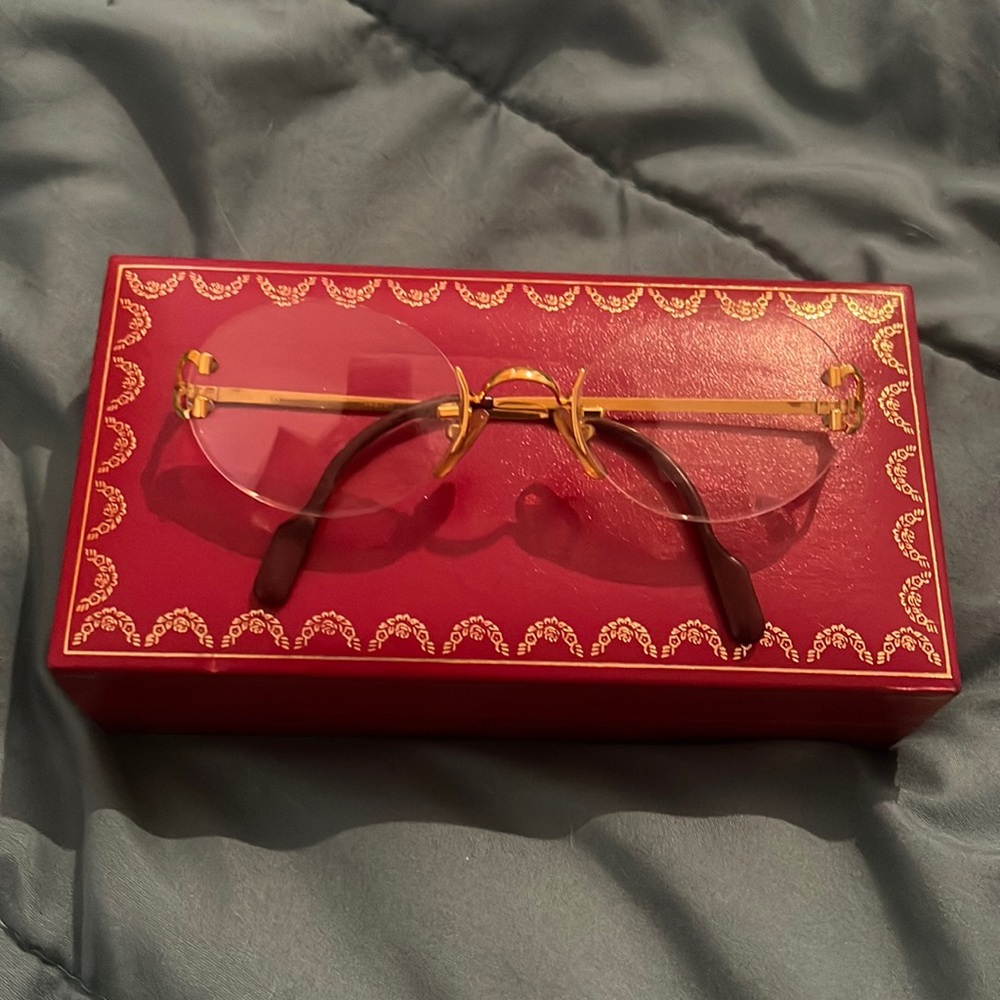 Cartier Paris Pre-owned Vintage Rimless Oval Glasses